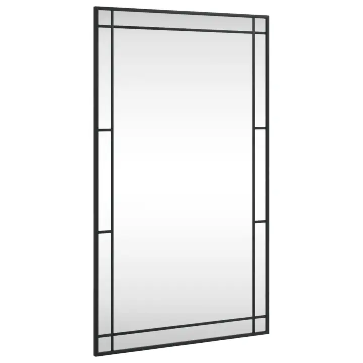 Espejo de pared rectangular de hierro negro 60x100 cm - 1