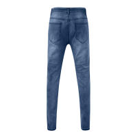 Pantalones vaqueros retro ajustados blancos rotos para hombre, un fenómeno de lujo. - details 11