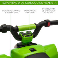 HOMCOM Quad Eléctrico para Niños de 18-36 Meses Vehículo Eléctrico Cuatrimoto a Batería 6V con Avance y Retroceso Carga Máx. 20 kg 72x40x45,5 cm Negro/Rosa/Verde - details 4