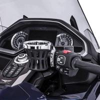 Soporte De Taza Para Manillar De Motocicleta Compatible Con Harley Dyna Softail Electra Glide Davidson 80 Deluxe Custom Breakout++ 1996-en Adelante Material Aluminio Y Goma Color Cromo Y Negro - details 1