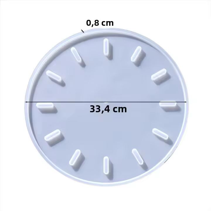 Molde De Silicona Para Reloj Redondo Gran Tamaño Para Decoración De Escritorio Hogar Y DIY Molde De Resina Epoxy Para Manualidades - 1