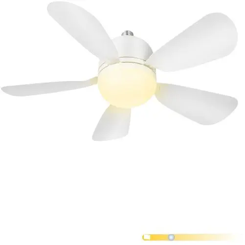 Ventilador de techo de 55 cm con luz, con control remoto, con luz LED para baño, cocina, dormitorio y garaje (50 cm, paquete de 1 unidad) - 1