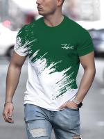 Camiseta De Hombre Con Cuello Redondo Y Manga Corta Para Deporte Al Aire Libre Ropa Casual De Calle Camiseta Transpirable Y De Secado Rápido - details 4