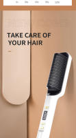 🎁【Detalles para Mamá】Ceramic Hair Straightener Brush, 35W, 2-in-1 Curling and Straightening Comb, with LCD Display, Adjustable Temperature, 220V European Standard Plug, for Unique Hairstyles, Mother'S Day Gift-Cecodadi - details 7
