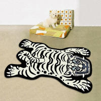 Carpetas De Tigre Para Decoración De Dormitorio Alfombra Gruesa De Piel De Animal Estilo Cartoon Para Sala De Estar Alfombra De Zona - details 5