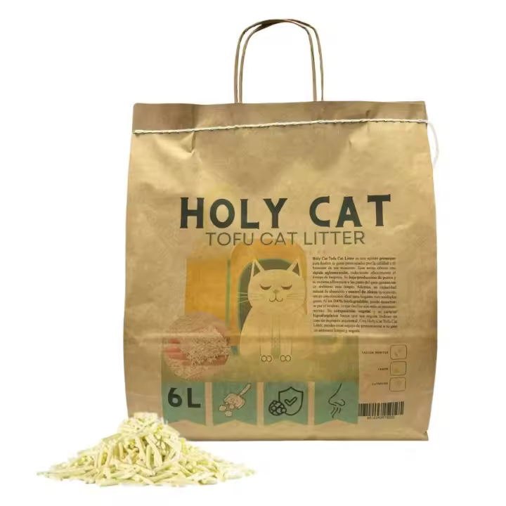 12L de Arena para gatos Holy Cat / TOFU - Olor Lavanda - Ecológica - Aglomerante a base de Tofu - Absorbe Olores - Biodegradable - 1