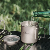 Taza De Camping Boundless Voyage De Titanio 300ml/420ml Con Tapa Vaso De Agua Para Exteriores Mug De Camping Sin Plegable Y Sin Descartable - details 5