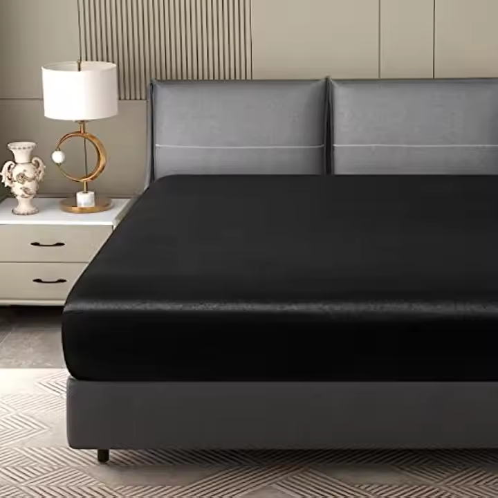 Sábana Suelta De Satén Clásica Y Lujo Seda Suave De Color Sólido 1 Pieza Sábana Ajustable Para Cama 100% Poliéster - 1