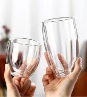 Taza De Café Expreso Doble Aislamiento En Vidrio Transparente Tamaño Variado Para Cerveza Té Leche Whiskey Bebida Ecológica Hecha a Mano - details 2