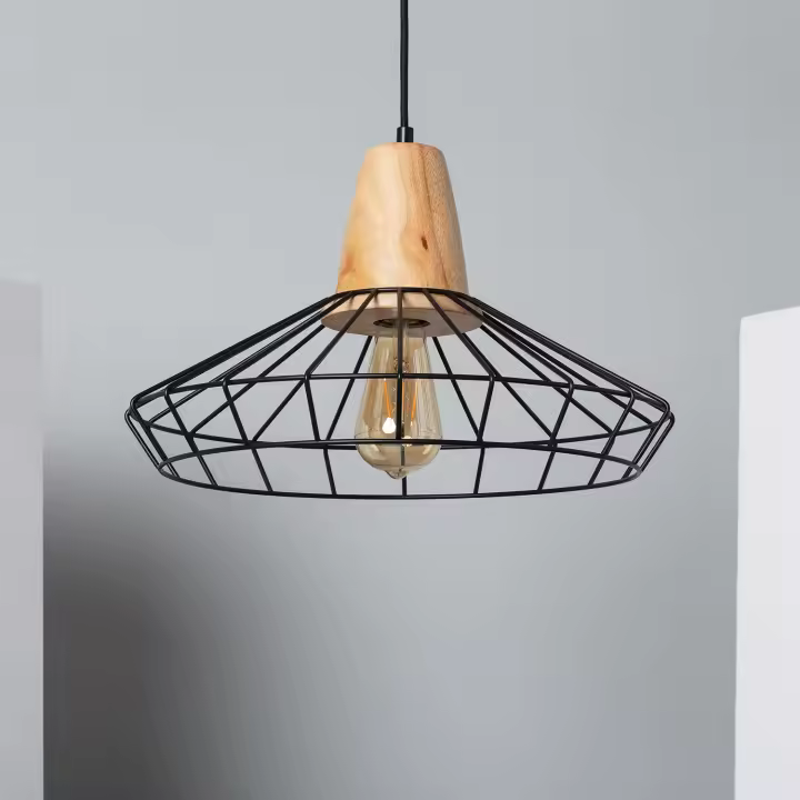 Ledkia Lámpara Colgante Keler Metal Negro - 1