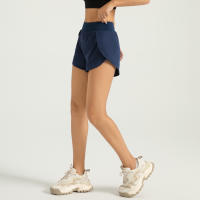 Los bolsillos laterales anti-Exposición de los pantalones cortos de los deportes de las mujeres a continuación los pantalones cortos corrientes de la yoga de la aptitud - details 4