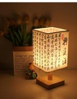 Lámpara De Mesa LED Decorativa Con Sombrilla De Tela Estilo Chino Dimmer Blanca Para Dormitorio Luz Nocturna De Plug Incluida - details 22