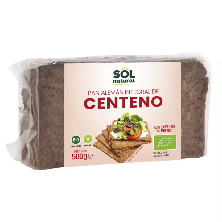 Pan Alemán Centeno Integral Bio Sol Natural 500 gramos - 1
