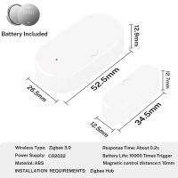 Sensor De Puerta Y Ventana Inteligente Zigbee 3.0 Compatible Con Alexa Google Assistant Para Seguridad Del Hogar Smart Life APP Tuya - details 2