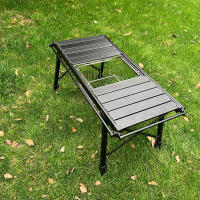 Cesta De Almacenamiento Multifuncional Para Mesa De Camping Plegable Porta Ollas Tazas Platos Soporte Cesta Accesorios IGT Material Acero Inoxidable Color Plateado - details 10