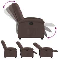 vidaXL Sillón reclinable de tela marrón oscuro Empuje manual - details 3