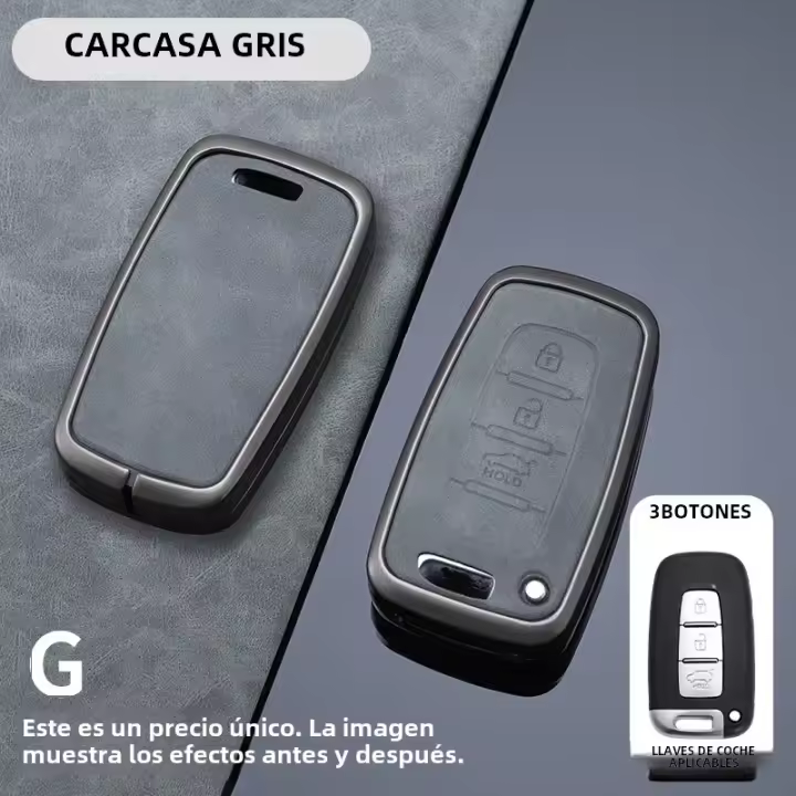 Funda De Llave De Coche En Cuero Y Aleación Para Hyundai IX35 Elantra Sonata 8 9 Kia Sportage K5 K2 Sorento Optima Forte Accesorios De Automóvil - 1