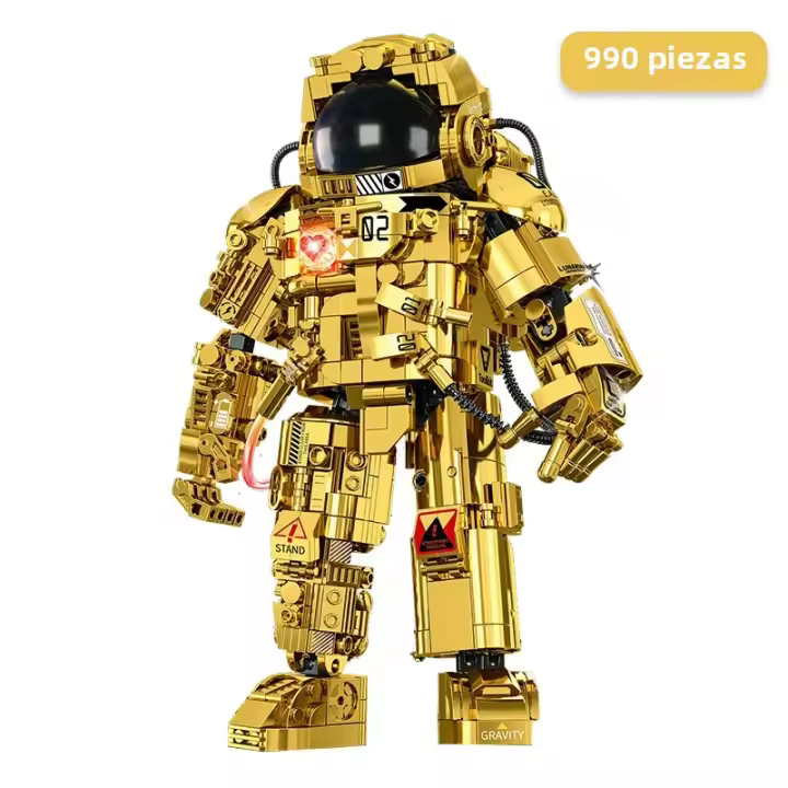 Bloques De Construcción Técnica De Astronauta En Espacio Figuras De Ciudad Colección Edición Dorada Exploración MOC Bloques Juguetes Para Niños Regalo - 1