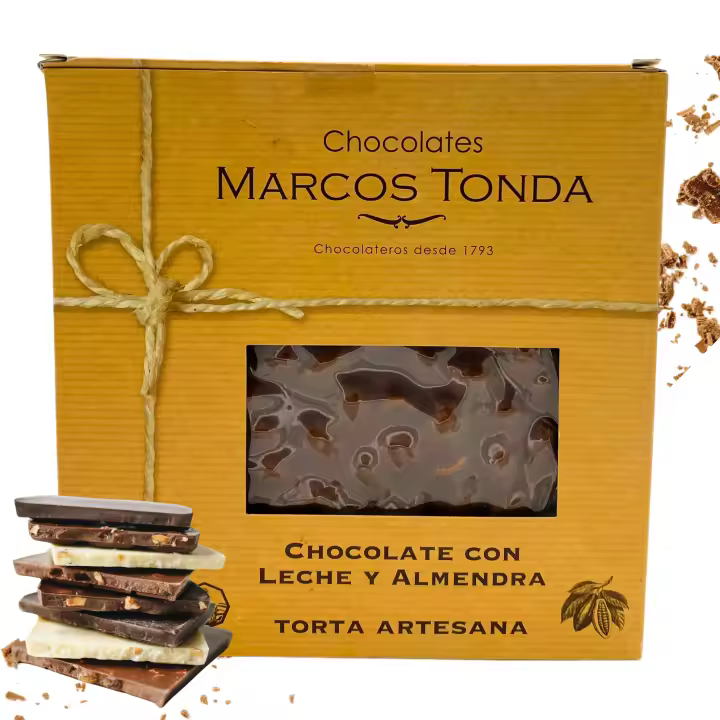 Chocolates Marcos Tonda – Pack 5 uds | Tortas Chocolate Con Leche Y Con Almendras | Chocolate Con Leche 250g X 5 | Chocolate Con Almendras | Chocolates Originales Para Regalar - 1