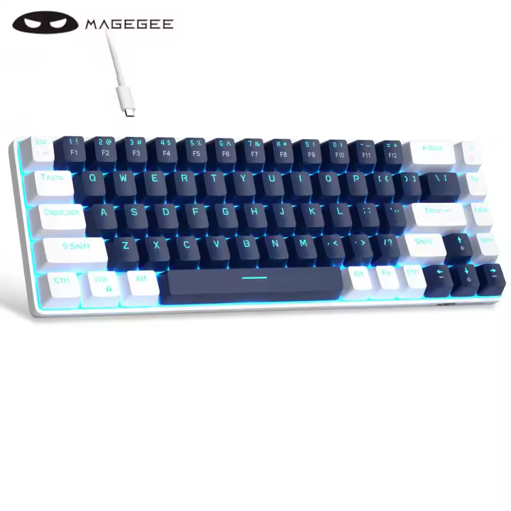 Teclado Mecánico Portátil MageGee 60% MK-Box Con Iluminación LED Compacto De 68 Teclas Para Oficina Y Juegos En Windows PC - 1