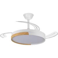 Ventilador LED aspas plegables Arpino Blanco+Madera CCT 3000-4000-6000K, Intensidad Regulable 45W, Silencioso，Variable de frecuencia，42 pulgadas - details 0