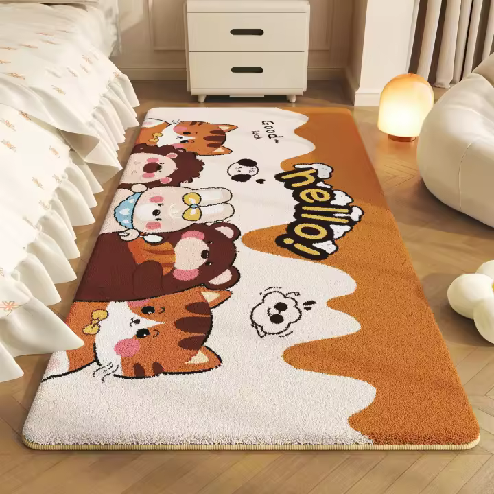 VIKAMA Alfombra De Plush Suave Y Fluffy Estilo Dopeamina Para Decoración De Habitación De Niña Alfombra De Ventana O Sillón Matriz De Cama - 1