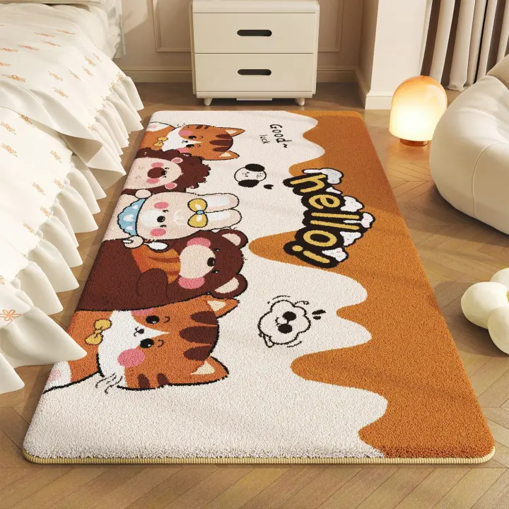 VIKAMA Alfombra De Plush Suave Y Fluffy Estilo Dopeamina Para Decoración De Habitación De Niña Alfombra De Ventana O Sillón Matriz De Cama - 1
