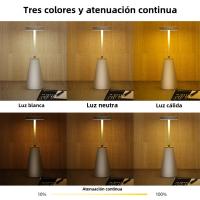 Lámpara De Mesa Sin Cable Recargable USB Con Batería De 4000mAh Táctil De 3 Colores Dimmer Luz De Escritorio Lámpara De Noche Para Cama - details 3