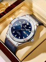 Reloj De Negocios Para Hombre BINBOND 30M Impermeable Con Manos Luminosas Fecha Y Calendario Función Reloj De Cuarzo De Acero Inoxidable - details 0