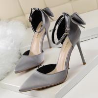Sandalias Elegantes De Satén Para Mujer Verano Con Nudo De Mariposa Bajo Tacón 8cm 10cm Bota Larga De Boda Rojo Tinto Zapatos Bigtree - details 47