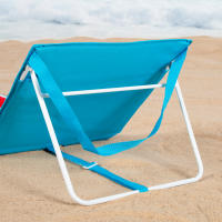 Aktive - Esterilla playa acolchada con respaldo, 155x52x40 cm, multicolor a rayas, soporta un peso máximo de 110 kg, estructura acero, tejido Oxford 600D, asa hombro de transporte, esterilla de playa plegable, esterillas con respaldo - details 2