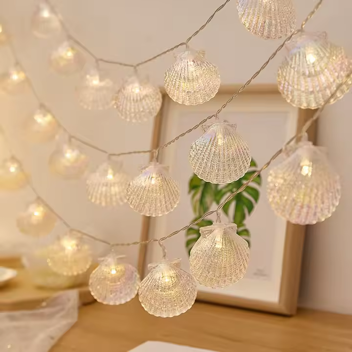 Guirnalda De Conchas LED Iluminación De Batería Para Decoración De Navidad Fiesta De Boda Año Nuevo Fairy Light Ornaments - 1