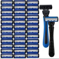 Cuchilla De Afeitar De Acero Inoxidable Para Hombres 6 Capas, Afeitado Limpio Y Suave Con Lavado De Agua Clásico - details 0