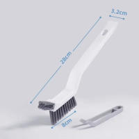 Cepillo De Limpieza Multifuncional Para Esquinas Y Ganchos 2 En 1 Para Pisos Y Azulejos Del Baño Material Plástico - details 4