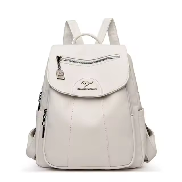 Mochila Para Mujer 2022 Nueva De Cuero Suave De Alta Calidad Banda De Hombro Arco Gran Capacidad Para Viajes Y Escuela Color Negro - 1