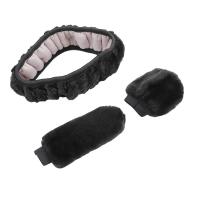 Cubierta De Volante Y Freno De Mano Para Coche En Peluche Gruesa Y Suave Decorativa Protectora Para Hombres Y Mujeres Color Negro Rosa - details 18