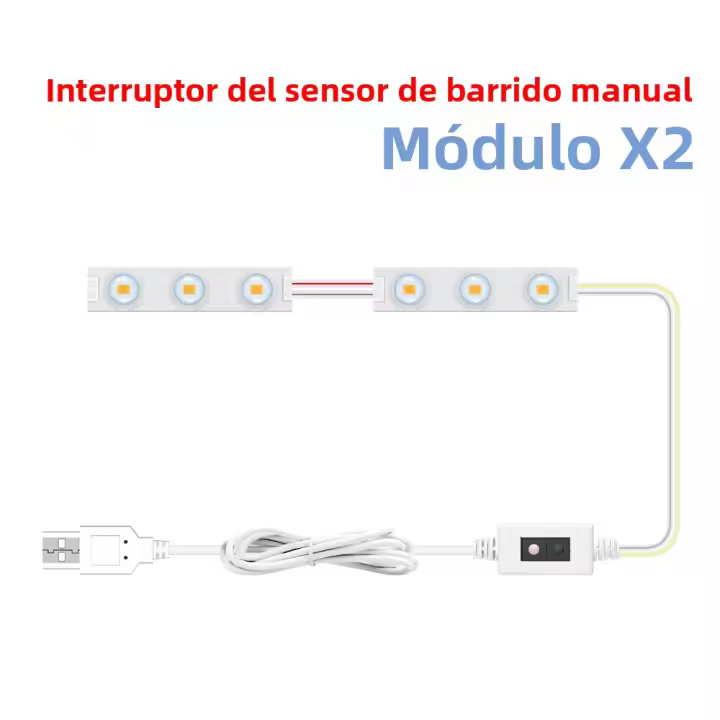 Lámpara De Espejo De Maquillaje LED 5V Bombillas USB Dimmable Para Dormitorio Y Baño Luz Natural Blanco Kit De Decoración De Pared - 1
