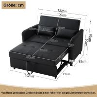 Sofá Cama multifuncional [Con función para dormir], sofá Cama extraible Doble, respaldo ajustable de 3 secciones, material de PU a prueba de salpicadurás, fácilmente convertible en cama - details 8