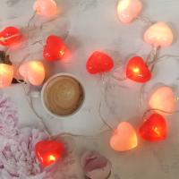 Cadena De Luz Roja Y Rosa Con 20 LED Para Decoración De Bodas Cumpleaños Y Habitación Atmosfera Pequeña Noche Luz Caliente - details 0
