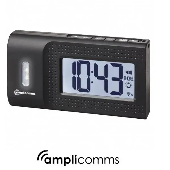 Despertador vibrador Amplicomms TCL 250 de viaje con flash. - 1