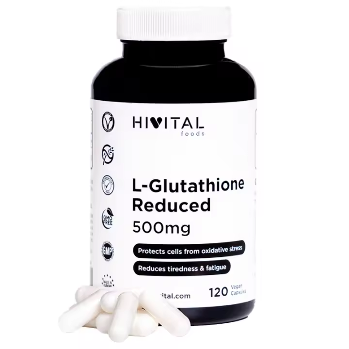 L-Glutatión Reducido 500 mg. 120 cápsulas veganas para 4 meses. Hivital - 1