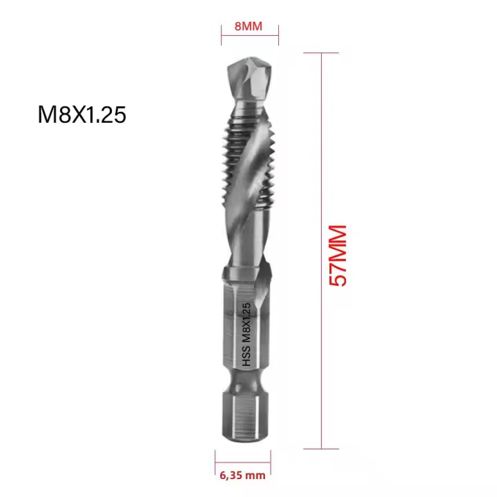 Nueva Herramienta De Tornillería De Titanio Pintado Hexagonal HSS Taps Métricos M3 M4 M5 M6 M8 M10 Para Trabajos Manuales Y Carpintería - 1