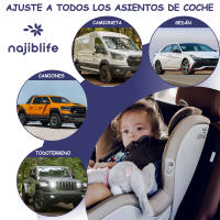 najiblife  Protector asiento coche silla bebe Regalo,  Funda negra isofix universal - details 3