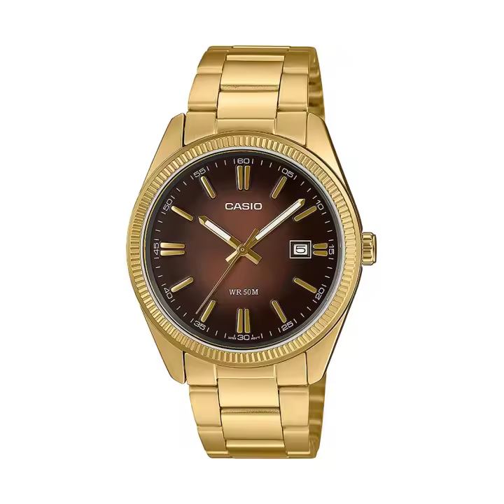 Reloj Casio MTP-1302PGC-5AVEF para hombre dorado de la colección Timeless con esfera marrón - 1