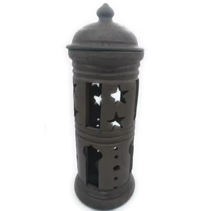 Lampara artesanal farol de barro para jardin rustica 70cm x 20cm - 1