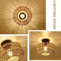 Luz De Techo Bohemia Hecha a Mano En Rattan Con Encanto Rustico Farmhouse Montaje Fácil No Incluye Bombilla - details 4