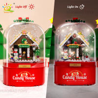 Casa De Santa Claus De Bloques De Construcción Musical HUIQIBAO Regalo De Navidad Para Niños Y Adultos Bricks De Ciudad Amigo DIY - details 2
