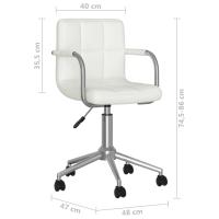 vidaXL Silla de oficina giratoria de cuero sintético blanco - details 7