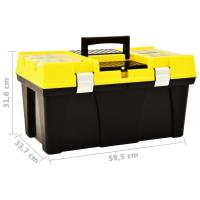 vidaXL Caja de herramientas de plástico amarillo 595x337x316 mm - details 6