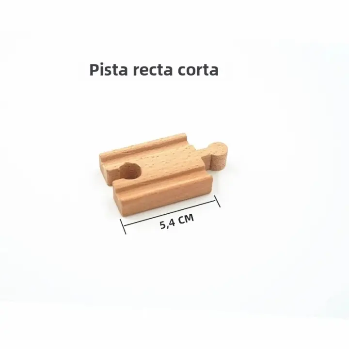 Juego De Pistas De Tren De Madera Compatible Con Marcas Juguetes Para Niños Accesorios De Ferrocarril De Encina Para Niños De 4 a 12 Años - 1